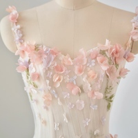 Spaghetti Strap Fairy Dress with Heart-Shaped Tulle  prom dress ,Wedding Dress,Off Shoulder Dress,Formal Evening Gowns,Party Dress,Cocktail Dress,Chri - Thumbnail 5