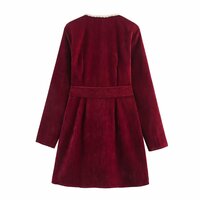 Fashionable and elegant square neck and ribbon waist dress - Thumbnail 1