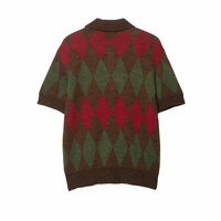 Argyle Knit Polo Jacket - Thumbnail 2