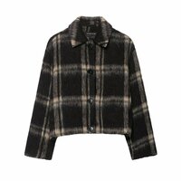 Casual woolen plaid jacket - Thumbnail 1