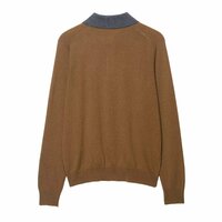 Polo collar pullover diamond check sweater top - Thumbnail 1