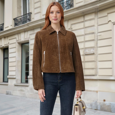 Vintage cropped leather jacket