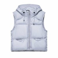 Loose casual hooded cotton vest jacket - Thumbnail 1