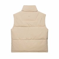 Stand collar sleeveless loose zipper cotton vest jacket - Thumbnail 1