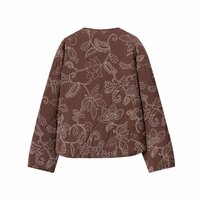 Quilted embroidered coated jacket - Thumbnail 2