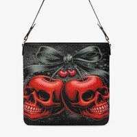 ​Dark Romance Cherry Skull Leather Crossbody Bag | Free Ship - Thumbnail 3