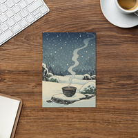 Steaming Tea - Japanese Winter Scenes 7 - Greeting Card - Thumbnail 4