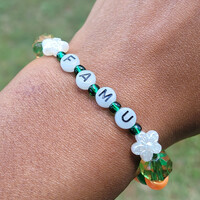 FAMU NIGHTS🧡💚 GLOW IN THE DARK ALPHABET BRACELET🐍🐍🧡💚 READY-MADE🎨⏳️ By Nubian Collection Artwear 👑  - Thumbnail 1