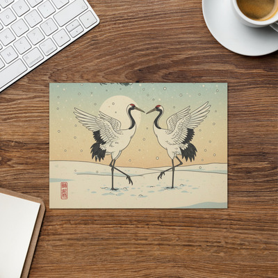 Cranes in Snow Christmas Greeting Card - Winter Scenes 6