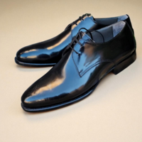 Crafted Leather Black Leather Oxford Lace up Dress Shoes For Men  - Thumbnail 2