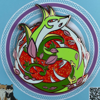 Petal Dance Snake Hard Enamel Pin - Thumbnail 1