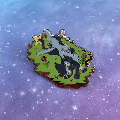 Sleeping electric lion hard enamel pin