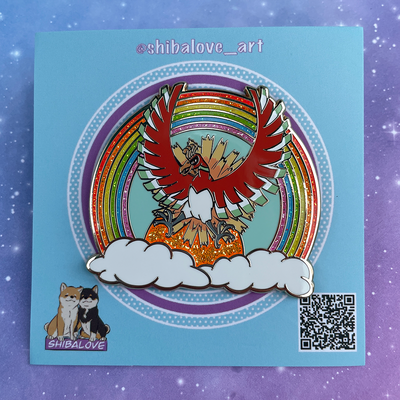 Rainbow chicken hard enamel pin