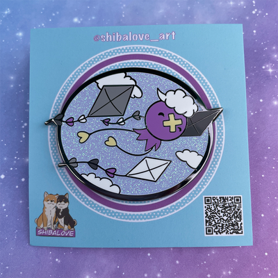 Happy balloon and kites hard enamel pin