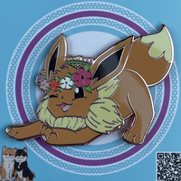 Flower Crown Fox Hard Enamel Pin - Thumbnail 1