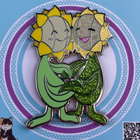 Sunflower Friends Hard Enamel Pin - Thumbnail 1