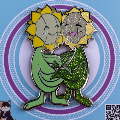 Sunflower friends hard enamel pin