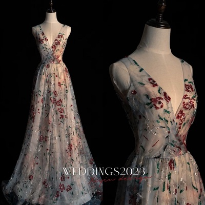 Elegant Lace Prom Dress for Girl,V-neck Woman Evening Formal Prom Dress,Sleeveless Prom Dress