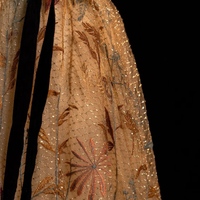 Fashionable Off-the-shoulder Black Velvet Beaded Floor-Length Lace Prom Dress, Back-To-School Dress - Thumbnail 3