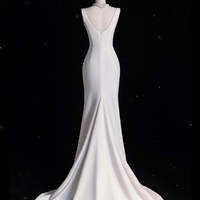 Ivory Off the Shoulder Mermaid Slit Prom Dress - Thumbnail 2