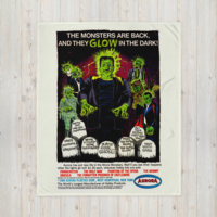 60x80 Aurora GLOW Monsters 1969 Comic Book Ad Throw Blanket - Thumbnail 1