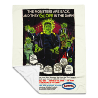 60x80 Aurora GLOW Monsters 1969 Comic Book Ad Throw Blanket - Thumbnail 2