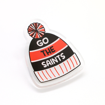 Go the saints beanie badge
