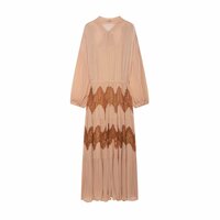 Temperament bow stitching lace dress long skirt - Thumbnail 2