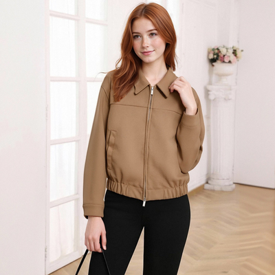 Street fashion suede textured jacket - Thumbnail 2