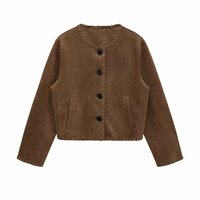 Street fashion suede textured jacket - Thumbnail 1