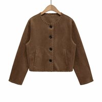 Street fashion suede textured jacket - Thumbnail 2