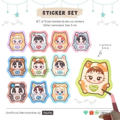 Treasure glitter sticker set