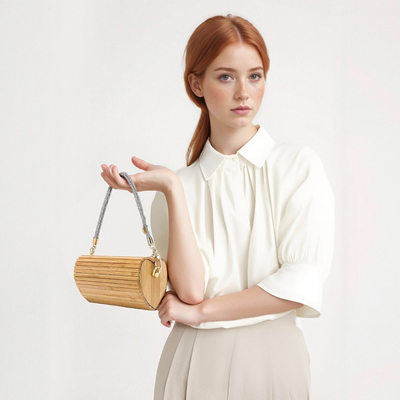 Fashion solid color puff sleeve pleated shirt