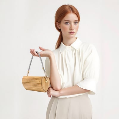 Fashion solid color puff sleeve pleated shirt