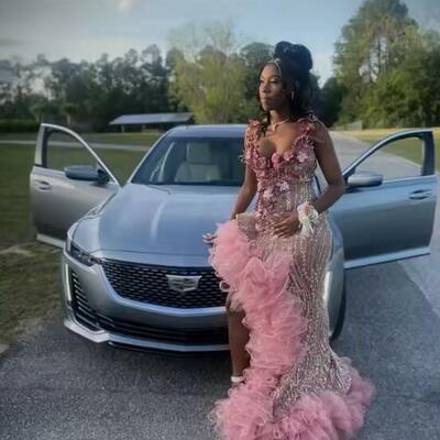 Amazing pink aso ebi style prom birthday dresses 2025 beaded evening dresses plus size african wedding party evening gowns