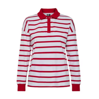 RED STRIPED POLO SWEATSHIRT - Thumbnail 2
