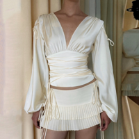 Solid Color Elegant Long Sleeved Shirt - Thumbnail 1