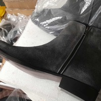 Men's Charcoal Suede Zipper Handmade Boot - Thumbnail 1