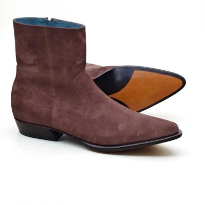 Crafted leather classic brown suede leather side zipper jodhpur boot - Thumbnail 3