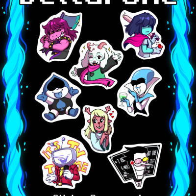 Deltarune stickers and bookmark