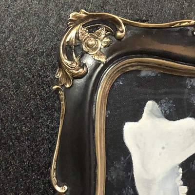 Framed original fox jaw painting