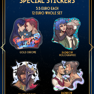 Foil print arcane stickers