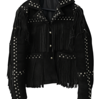Crafted Leather New Men's Motorcycle Genuine Black Suede Leather Bomber Slim fit Biker jacket  - Thumbnail 1