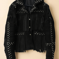 Crafted Leather New Men's Motorcycle Genuine Black Suede Leather Bomber Slim fit Biker jacket  - Thumbnail 1