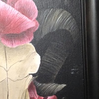 Ram Skull Framed Original Painting - Thumbnail 2