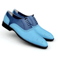 Crafted Leather Classic Blue Leather Oxford Dress Shoes  - Thumbnail 2