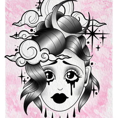 Sad gal framed print