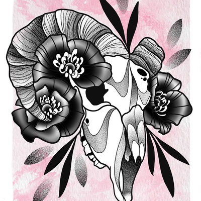 Ram skull // unframed print