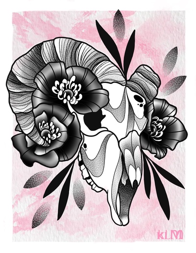 Ram Skull // Unframed Print