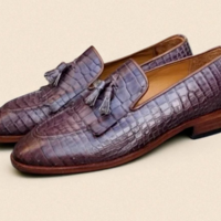 Crafted Leather Genuine Crocodile Leather Tassel Loafers Dress Shoes - Thumbnail 4